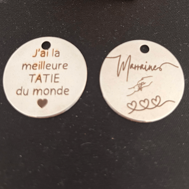 Porte clef en acier inoxydable gravé au laser