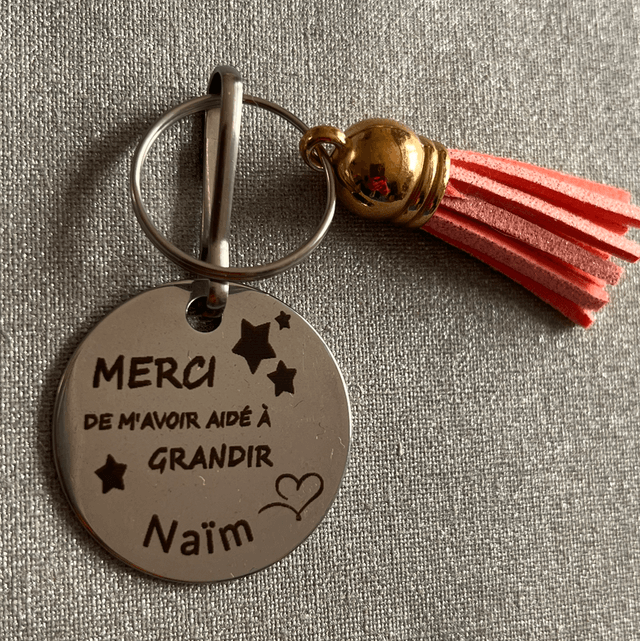 Porte clef en acier inoxydable gravé au laser