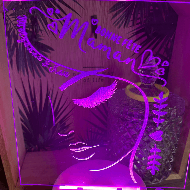 Lampe led acrylique Gravure personnalisée 