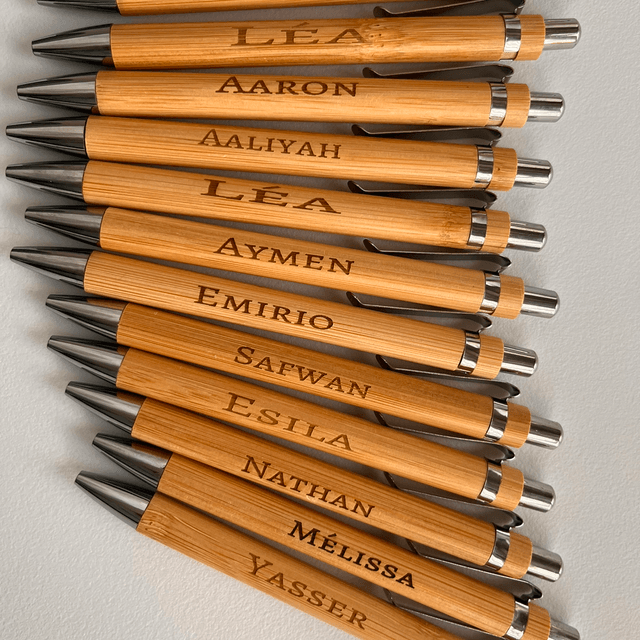 Stylo bambou gravé au laser